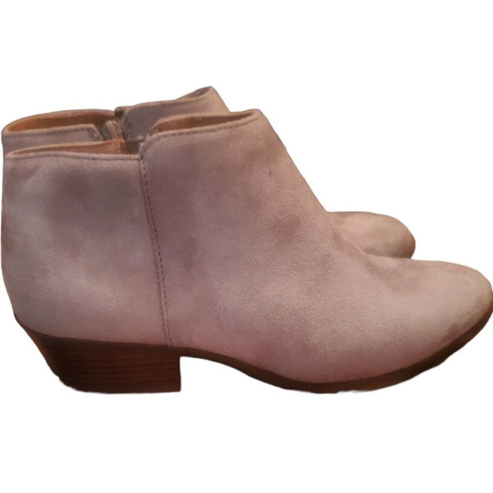Soda Mug Ankle Boot Bootie Almond Toe Zipper Low Heel Women's Size 8.5 Grey